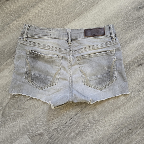 All Saints Women's Grey Distressed Denim Cutoff Shorts - Picture 2 of 4
